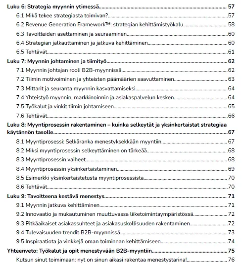 Kirjan sisällysluettelo, sivu 2